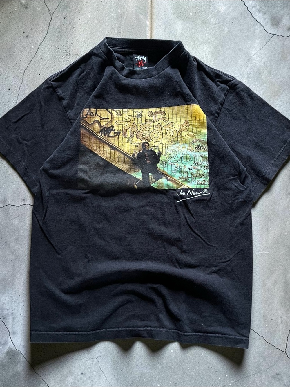 vintage 2000’s stussy x jon naar graphic tee